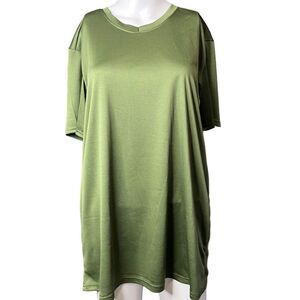 Reale Essentials Athletic V Neck Short Sleeve Shirt Green Large